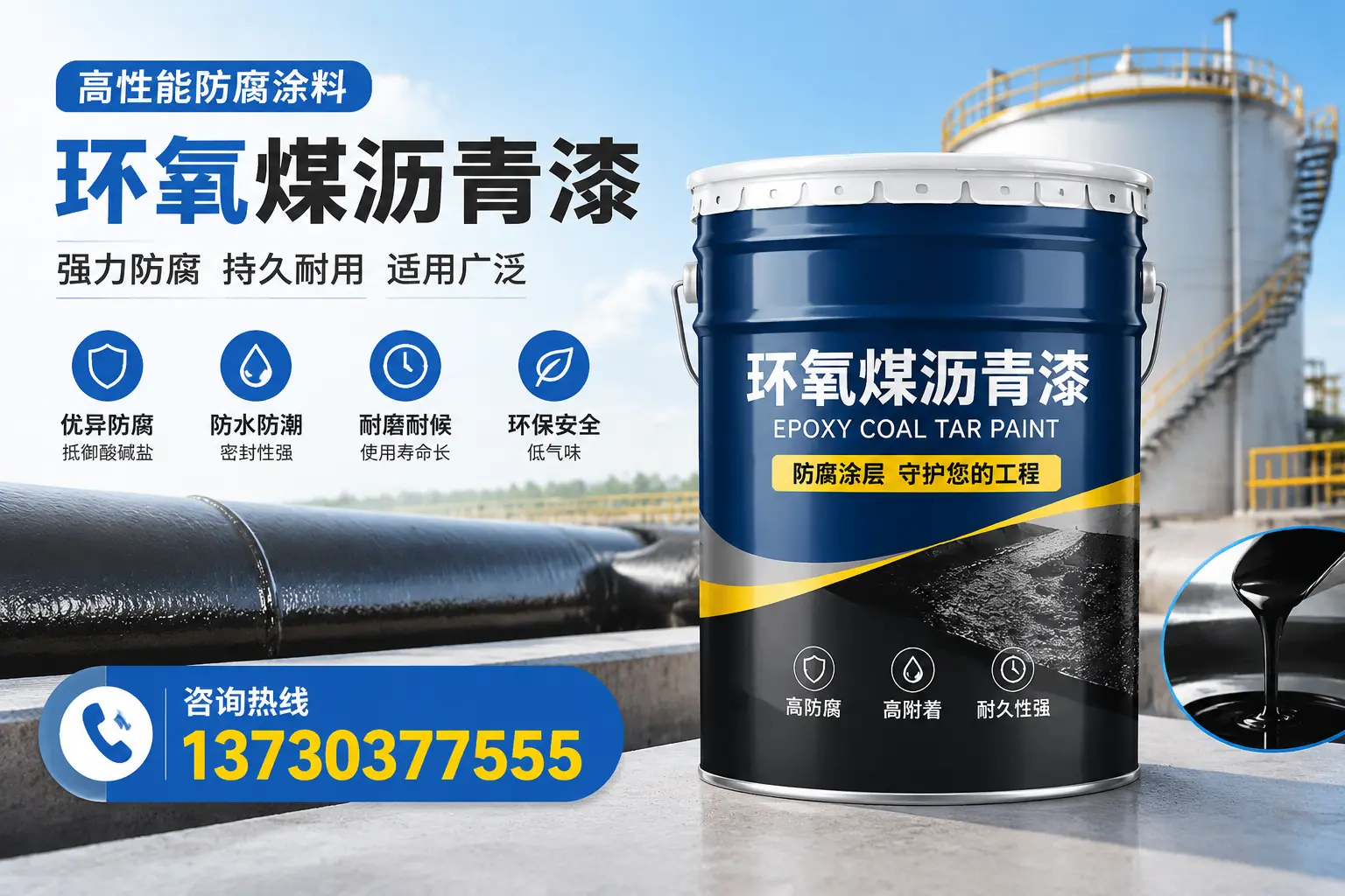 环氧煤沥青漆的耐久性分析，适合梅河口的使用场景
